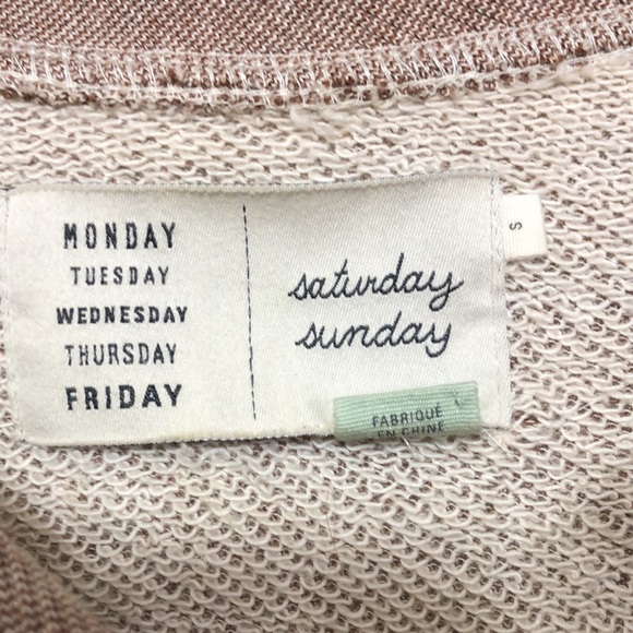 Anthropologie Saturday Sunday Taupe Tan Sweatshirt Dress - Picture 6 of 12